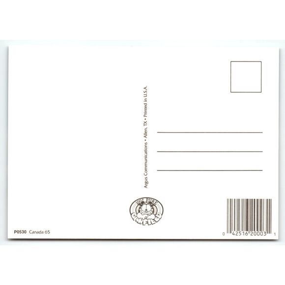 Garfield Wish You Were Here Postcard Jim Davis Comic Orange Tabby Cat On Skiis - Picture 2 of 2